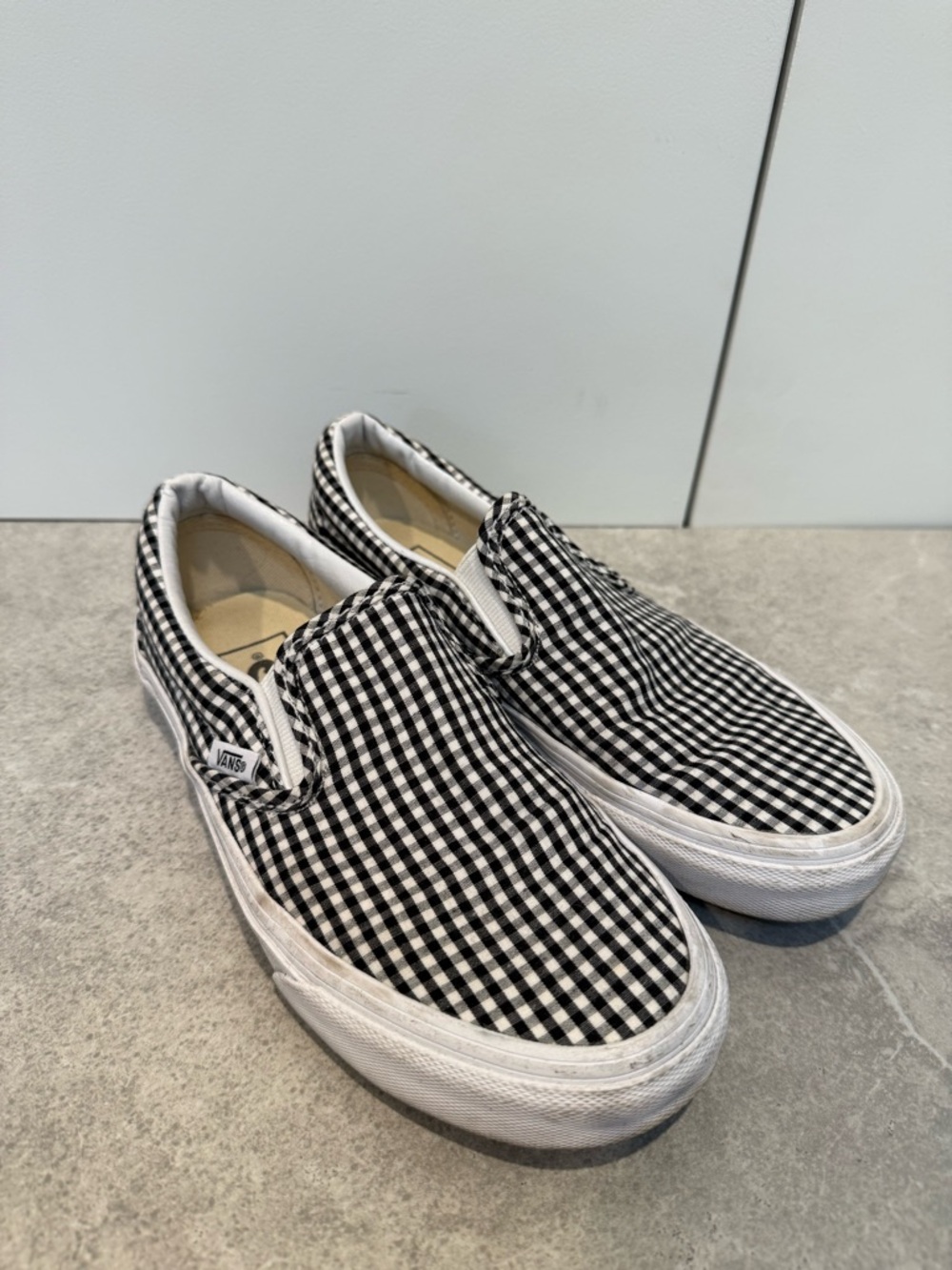 Vans Slip-On Sneakers Black and White Gingham